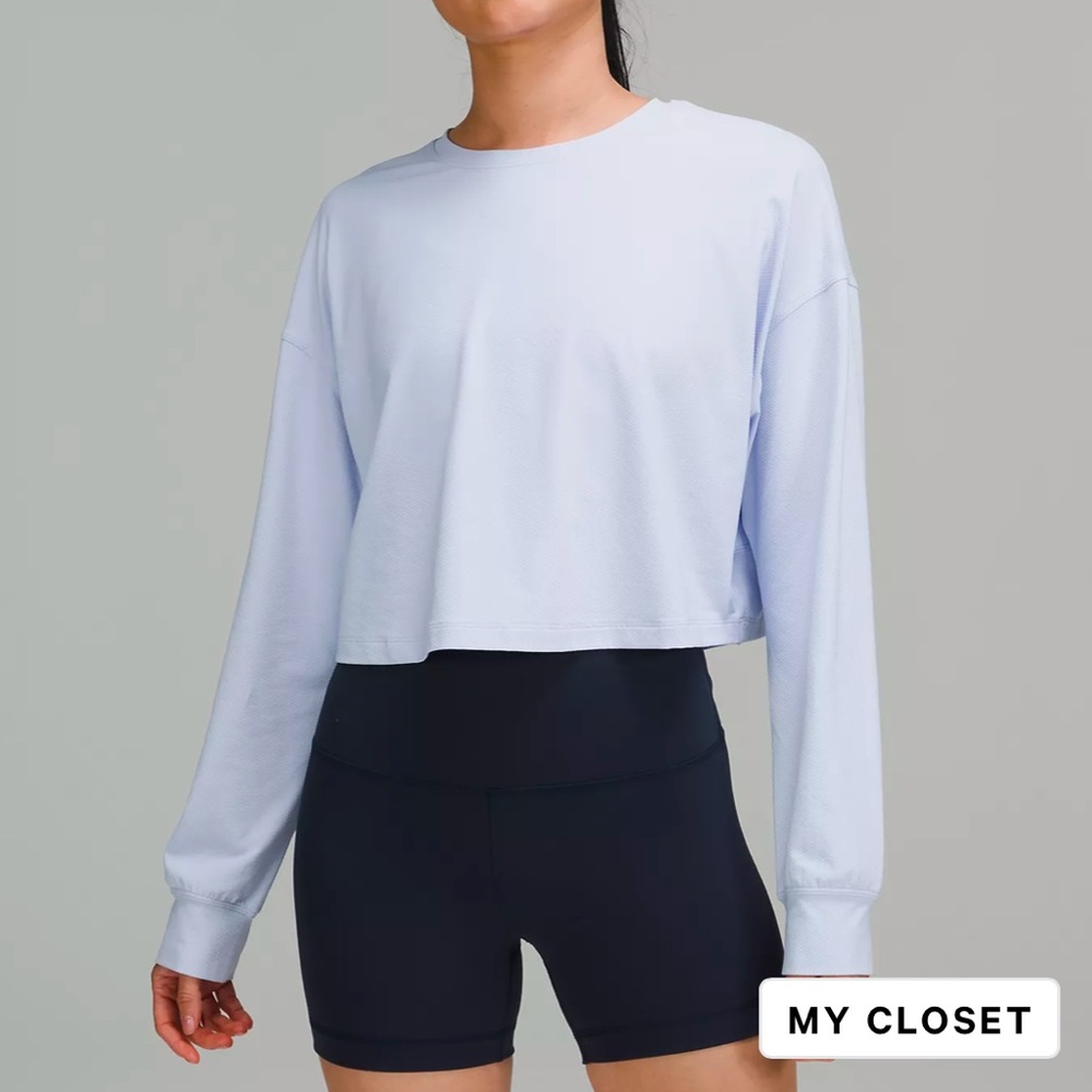 Lululemon Muscle Love Long Sleeve Shirt in Pastel Blue size 10